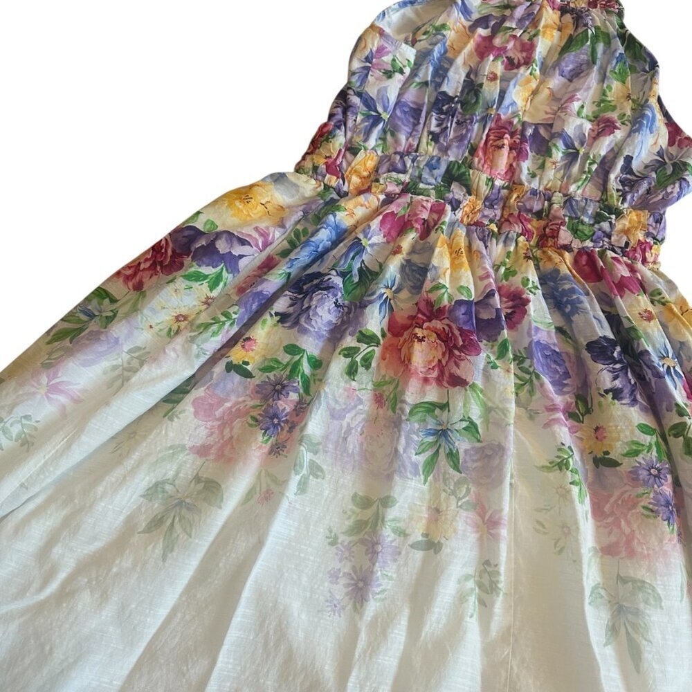 Boston Proper Garden of Romance Floral Print Mock Neck Midi Dress Size 12 Womens - Picture 9 of 13